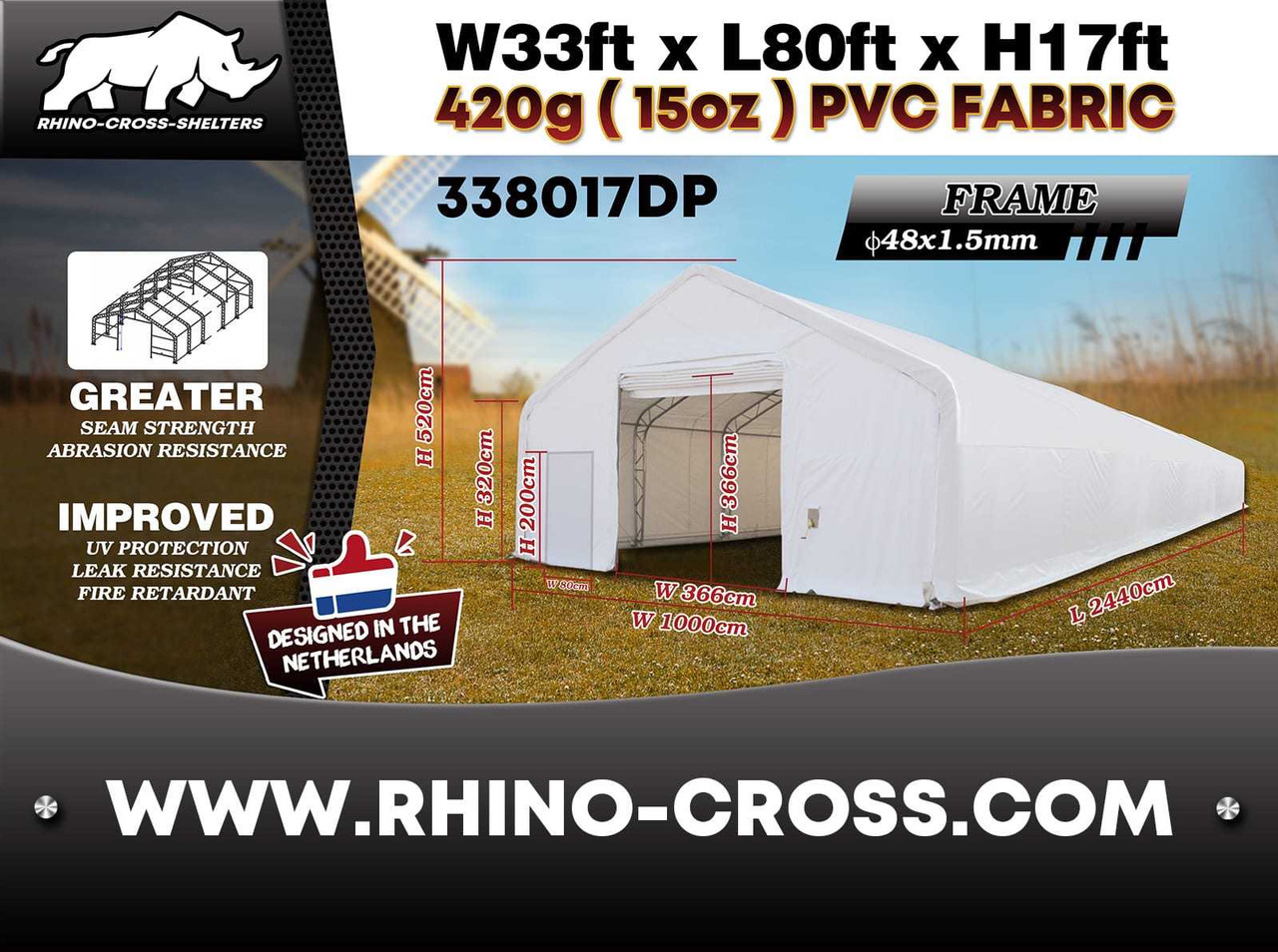 Cuve de stockage Rhino-Cross-Shelter 338017DP - 24,4x10x5,2 m: photos 8