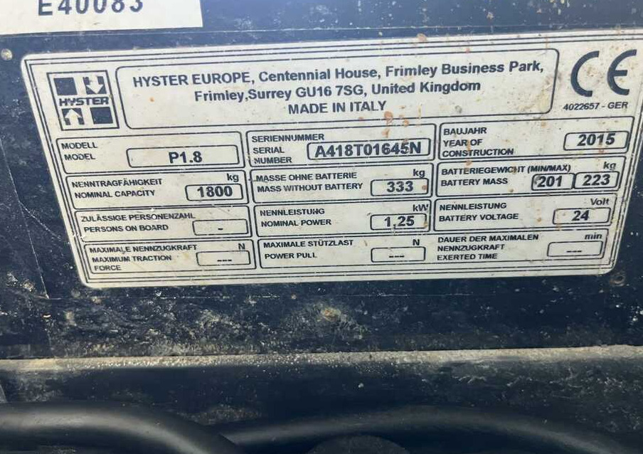 Hyster P1.8 - Transpalette: photos 4 Hyster P1.8 - Transpalette: photos 4