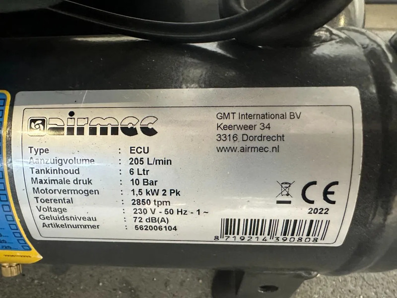 Airmec ECU XSS 228 Olievrije Zuigercompressor 2 PK 205 L / min 10 Bar New - Compresseur d'air: photos 3 Airmec ECU XSS 228 Olievrije Zuigercompressor 2 PK 205 L / min 10 Bar New - Compresseur d'air: photos 3