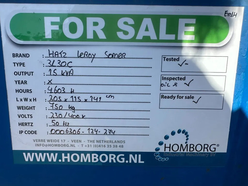 Groupe électrogène Hatz 3L30C Leroy Somer 15 kVA Silent generatorset: photos 13