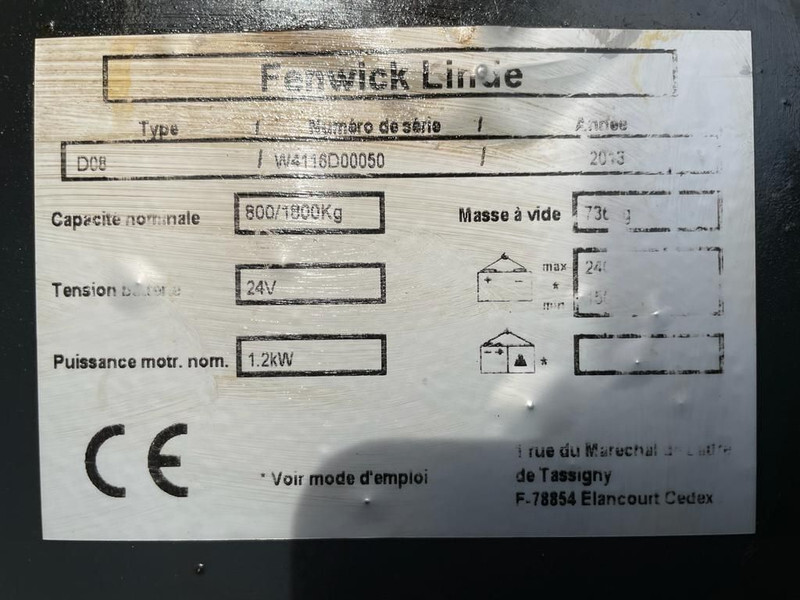 Linde D08 Stapelaar 1.8 ton 210 cm Hefhoogte Stapelaar - Gerbeur: photos 4 Linde D08 Stapelaar 1.8 ton 210 cm Hefhoogte Stapelaar - Gerbeur: photos 4