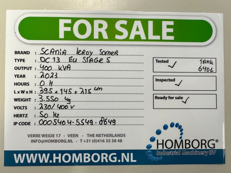 Groupe électrogène neuf Scania DC13 Leroy Somer 400 kVA Silent generatorset New ! EU Stage 5 ! Stage V: photos 10 Groupe électrogène neuf Scania DC13 Leroy Somer 400 kVA Silent generatorset New ! EU Stage 5 ! Stage V: photos 10