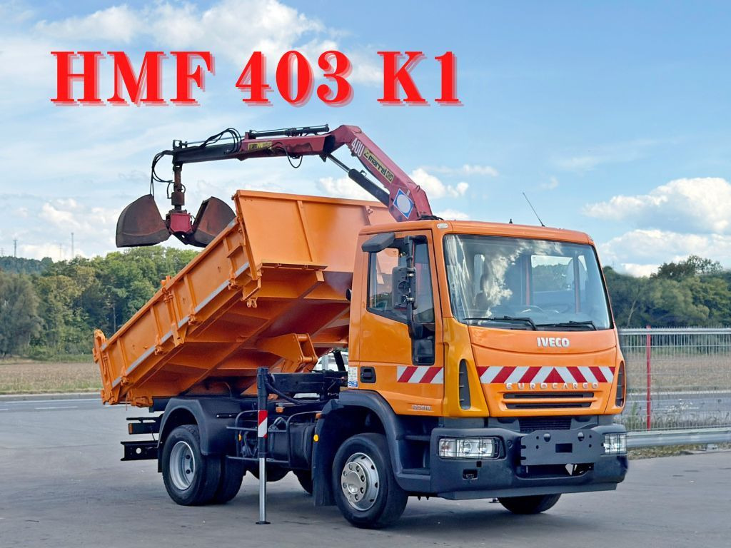 Iveco EUROCARGO 120E18 * HMF 403 K1 * TOPZUSTAND - Camion grue, Camion benne: photos 1 Iveco EUROCARGO 120E18 * HMF 403 K1 * TOPZUSTAND - Camion grue, Camion benne: photos 1
