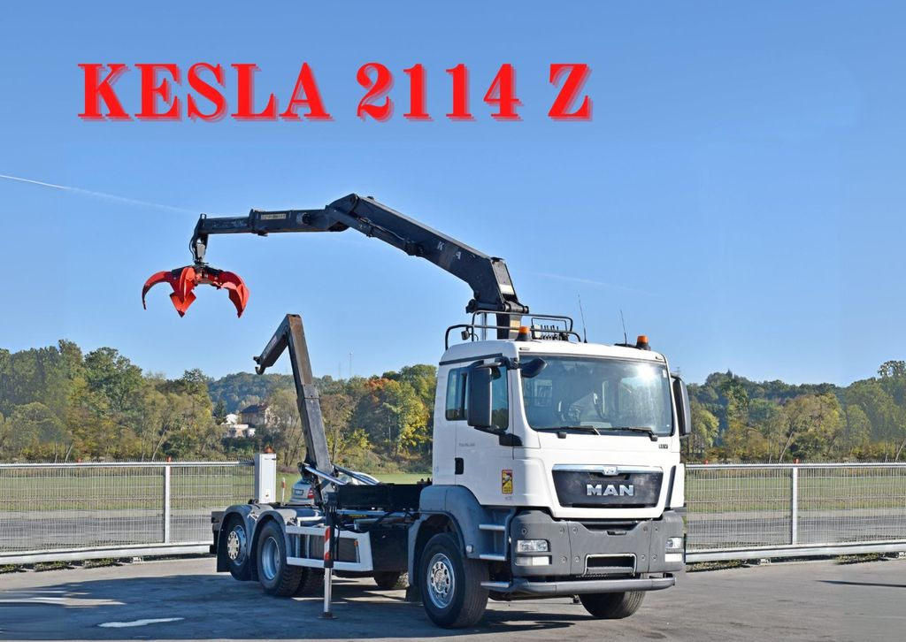 MAN TGS 26.360 Abrollkipper* KESLA 2114 Z * TOP - Camion ampliroll, Camion grue: photos 1 MAN TGS 26.360 Abrollkipper* KESLA 2114 Z * TOP - Camion ampliroll, Camion grue: photos 1