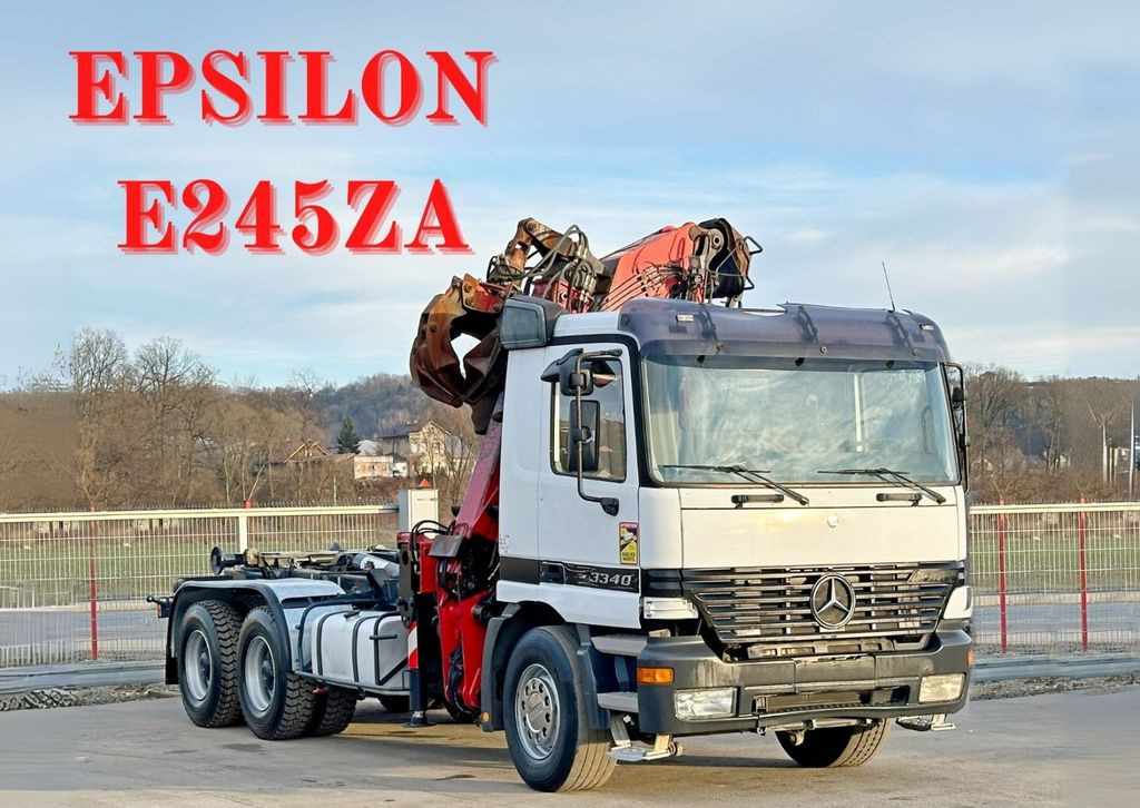 Mercedes-Benz ACTROS 3340 * ABROLLKIPPER * EPSILON E245ZA /6x4 - Camion ampliroll, Camion grue: photos 1 Mercedes-Benz ACTROS 3340 * ABROLLKIPPER * EPSILON E245ZA /6x4 - Camion ampliroll, Camion grue: photos 1