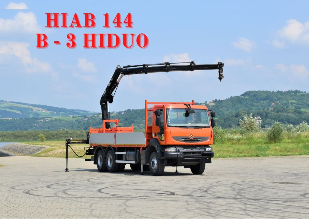 Renault KERAX 410 * HIAB 144 B-3 HIDUO / 6x4 * TOP Renault KERAX 410 * HIAB 144 B-3 HIDUO / 6x4 * TOP - Camion grue, Camion plateau: photos 1 Renault KERAX 410 * HIAB 144 B-3 HIDUO / 6x4 * TOP Renault KERAX 410 * HIAB 144 B-3 HIDUO / 6x4 * TOP - Camion grue, Camion plateau: photos 1