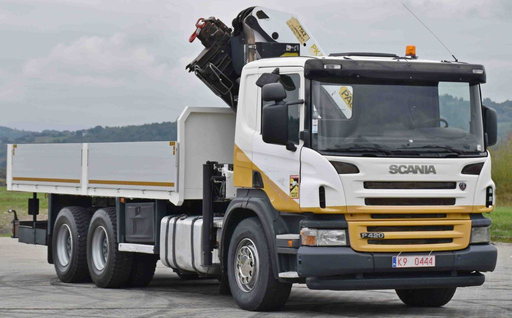 Scania P 420* PRITSCHE 6,40m * PK 29002+FUNK * 6x4 Scania P 420* PRITSCHE 6,40m * PK 29002+FUNK * 6x4 - Camion grue, Camion plateau: photos 4 Scania P 420* PRITSCHE 6,40m * PK 29002+FUNK * 6x4 Scania P 420* PRITSCHE 6,40m * PK 29002+FUNK * 6x4 - Camion grue, Camion plateau: photos 4