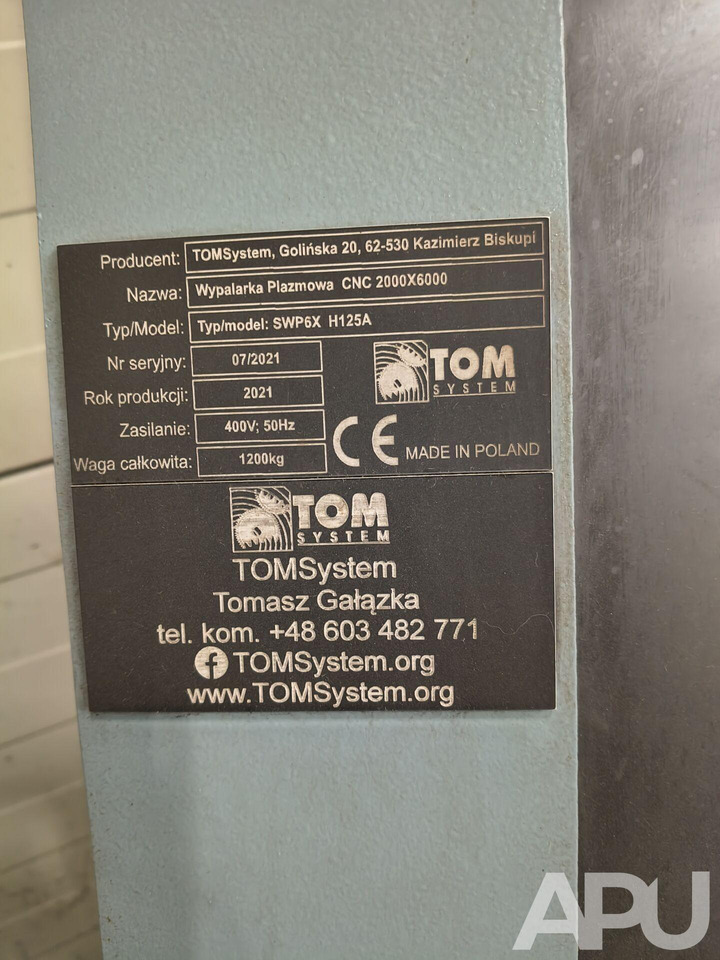 Matériel industriel TOP SYSTEM SWP6X H125A  WYPALARKA PLAZMOWA CNC: photos 15