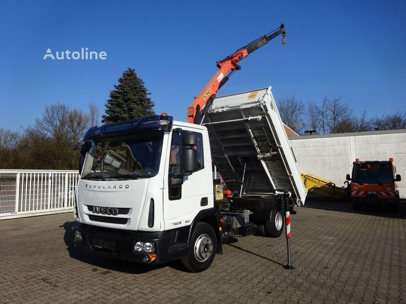 Iveco ML75E18K - 3 way tipper+crane - Camion benne, Camion grue: photos 1 Iveco ML75E18K - 3 way tipper+crane - Camion benne, Camion grue: photos 1