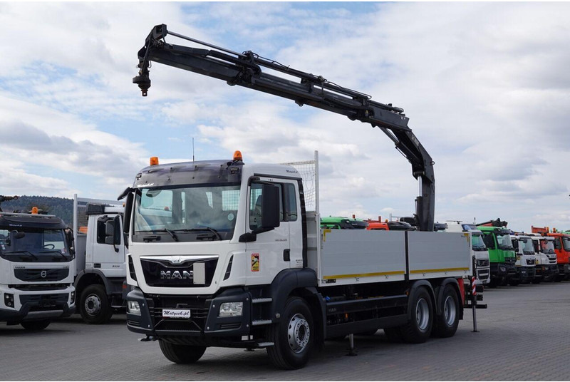 MAN TGS 26.320 / 6X4 / SKRZYNIOWY 6.5 M + HDS HIAB 188 BS-3 / MAX UD - Camion plateau, Camion grue: photos 1 MAN TGS 26.320 / 6X4 / SKRZYNIOWY 6.5 M + HDS HIAB 188 BS-3 / MAX UD - Camion plateau, Camion grue: photos 1