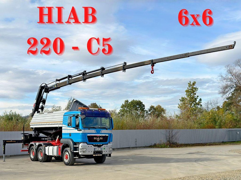 MAN TGS 26.480 * KIPPER * HIAB 220 - C5 + FUNK / 6x6 - Camion benne, Camion grue: photos 1 MAN TGS 26.480 * KIPPER * HIAB 220 - C5 + FUNK / 6x6 - Camion benne, Camion grue: photos 1
