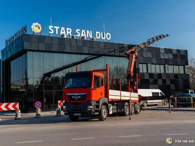 MAN TGS 35.400 PALFINGER PK 44002 WINCH TRIDEM KRAN - Camion plateau, Camion grue: photos 1 MAN TGS 35.400 PALFINGER PK 44002 WINCH TRIDEM KRAN - Camion plateau, Camion grue: photos 1