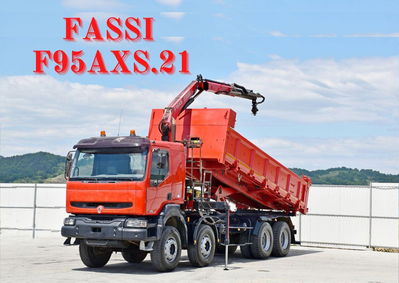 Renault KERAX 420 DCI Kipper 6,30m+FASSI F95AXS.21+FUNK - Camion benne, Camion grue: photos 1 Renault KERAX 420 DCI Kipper 6,30m+FASSI F95AXS.21+FUNK - Camion benne, Camion grue: photos 1