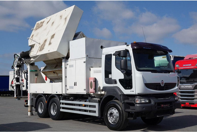 Renault KERAX 450 / 6x4 / MTS SAUGBAGGER 3A11T /ASENIZACYJNY / ŁADOWARKA - Camion hydrocureur: photos 1 Renault KERAX 450 / 6x4 / MTS SAUGBAGGER 3A11T /ASENIZACYJNY / ŁADOWARKA - Camion hydrocureur: photos 1