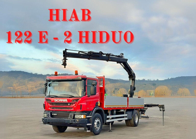 Scania P 280 * HIAB 122 E - 2 HIDUO + FUNK* TOPZUSTAND - Camion plateau, Camion grue: photos 1 Scania P 280 * HIAB 122 E - 2 HIDUO + FUNK* TOPZUSTAND - Camion plateau, Camion grue: photos 1