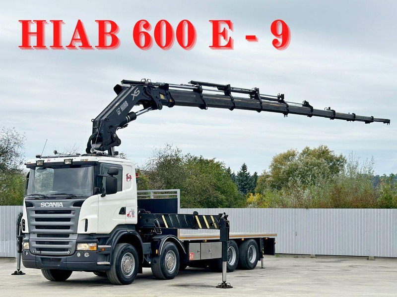 Scania R 620*PLATFORM 6,45m*HIAB 600 E - 9 + FUNK / 8x4 - Camion plateau, Camion grue: photos 1 Scania R 620*PLATFORM 6,45m*HIAB 600 E - 9 + FUNK / 8x4 - Camion plateau, Camion grue: photos 1