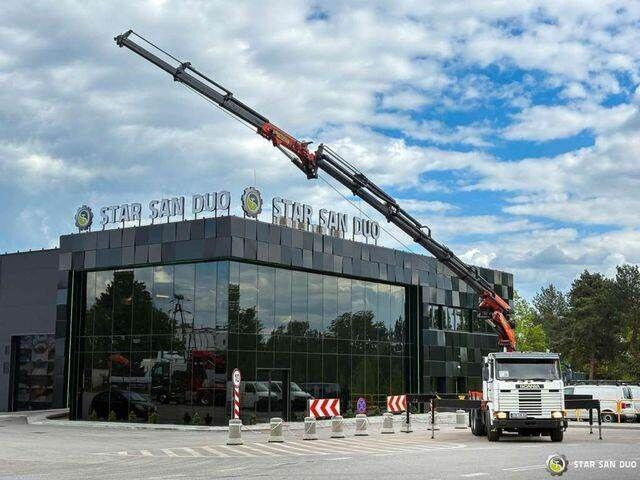 Scania R143 HL 6x2 PALFINGER PK44002 Crane Kran - Camion plateau, Camion grue: photos 1 Scania R143 HL 6x2 PALFINGER PK44002 Crane Kran - Camion plateau, Camion grue: photos 1