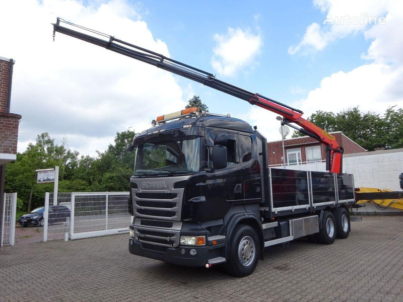 Scania R620 V8 6x2 Flatbed + Palfinger Crane PK 22002 EH - Camion plateau, Camion grue: photos 1 Scania R620 V8 6x2 Flatbed + Palfinger Crane PK 22002 EH - Camion plateau, Camion grue: photos 1