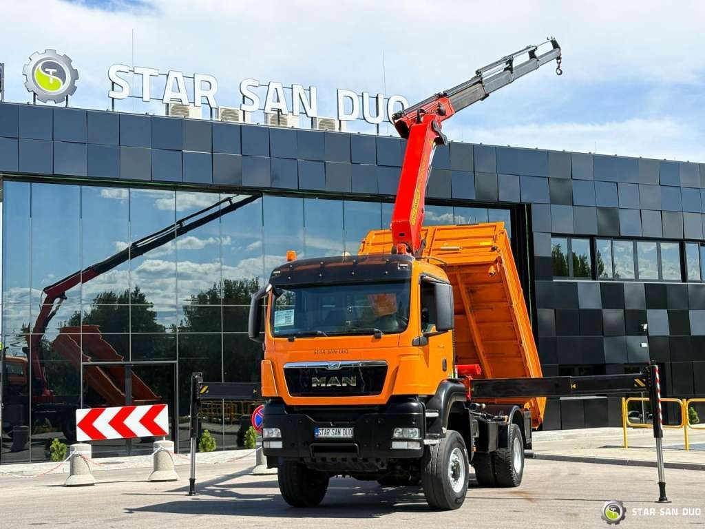 MAN TGS 18.480 4x4 PALFINGER PK 22002 Crane Kipper - Camion benne: photos 1 MAN TGS 18.480 4x4 PALFINGER PK 22002 Crane Kipper - Camion benne: photos 1