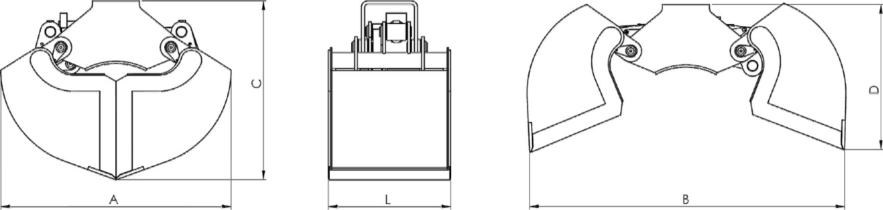 Clamshell bucket with sidewalls BV-L 125 - Benne preneuse pour Grue auxiliaire: photos 4 Clamshell bucket with sidewalls BV-L 125 - Benne preneuse pour Grue auxiliaire: photos 4