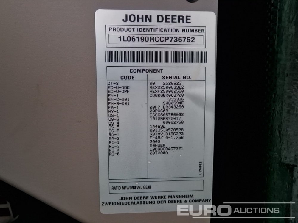 Tracteur agricole 2013 John Deere 6190R: photos 32 Tracteur agricole 2013 John Deere 6190R: photos 32