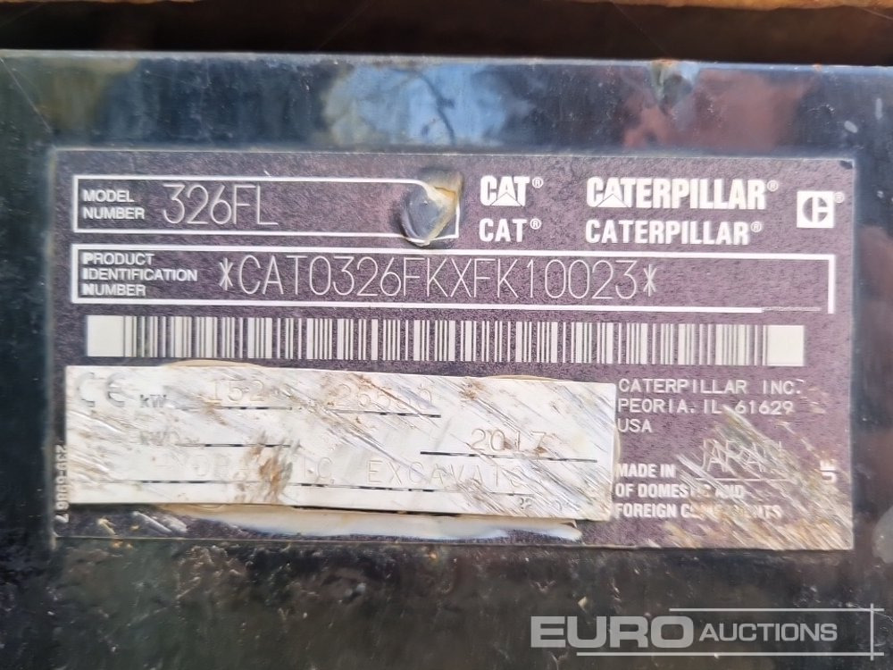 Pelle sur chenille 2017 CAT 326F: photos 47