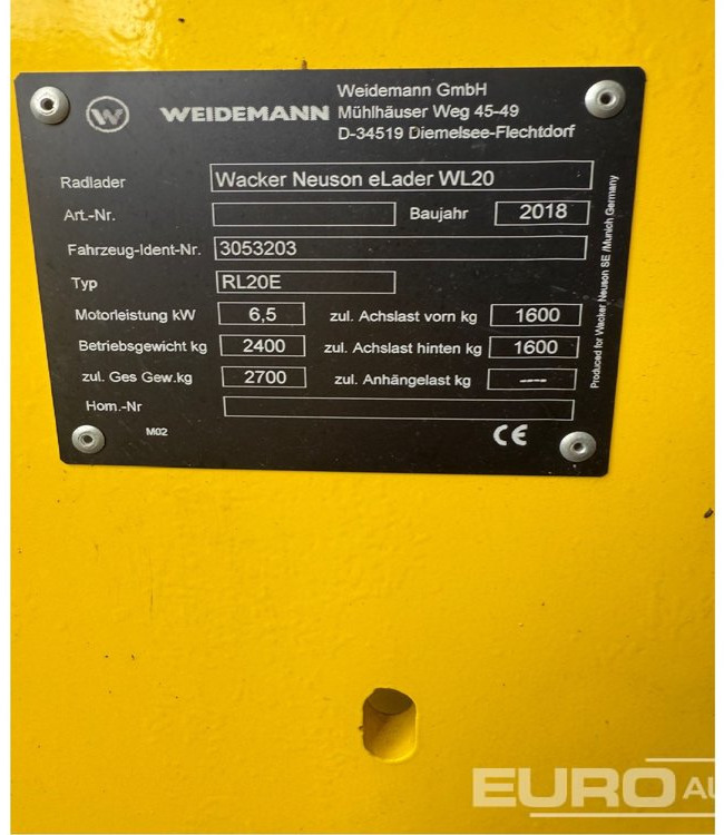 Unused Wacker Neuson WL20E - Chargeuse sur pneus: photos 2 Unused Wacker Neuson WL20E - Chargeuse sur pneus: photos 2