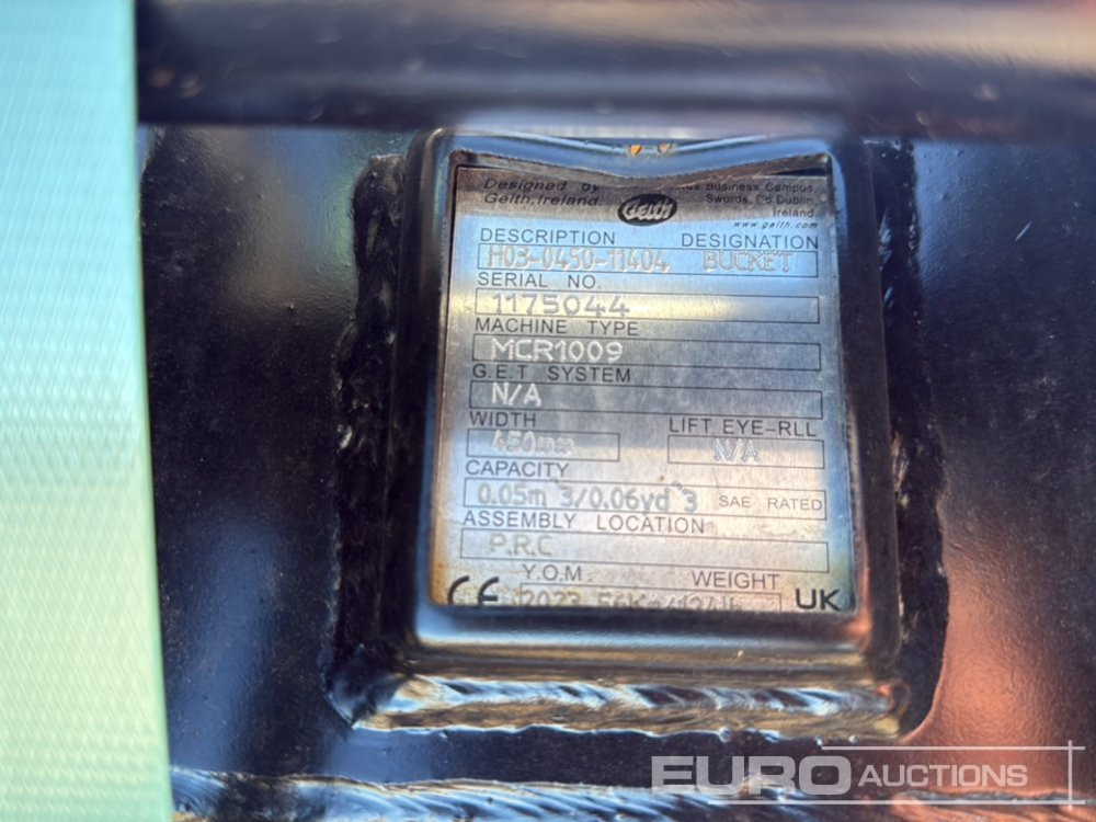 Geith Digging Bucket H03-0450-11404 to suit MCR1009 (S/Ns 1175044, 1175046) (2 of) - Godet: photos 5 Geith Digging Bucket H03-0450-11404 to suit MCR1009 (S/Ns 1175044, 1175046) (2 of) - Godet: photos 5