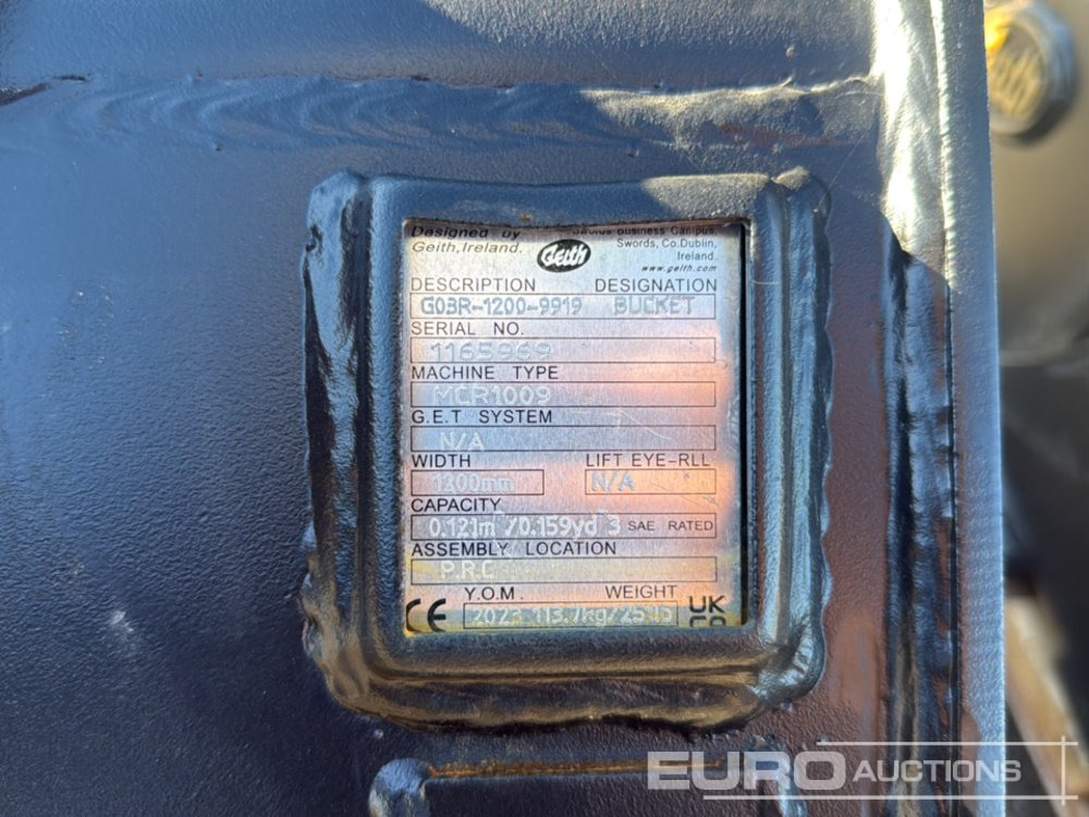 Geith Ditching Bucket G03R-1200-9919 to suit MCR1009 (S/Ns 1165960, 1165969) (2 of) - Godet: photos 5 Geith Ditching Bucket G03R-1200-9919 to suit MCR1009 (S/Ns 1165960, 1165969) (2 of) - Godet: photos 5