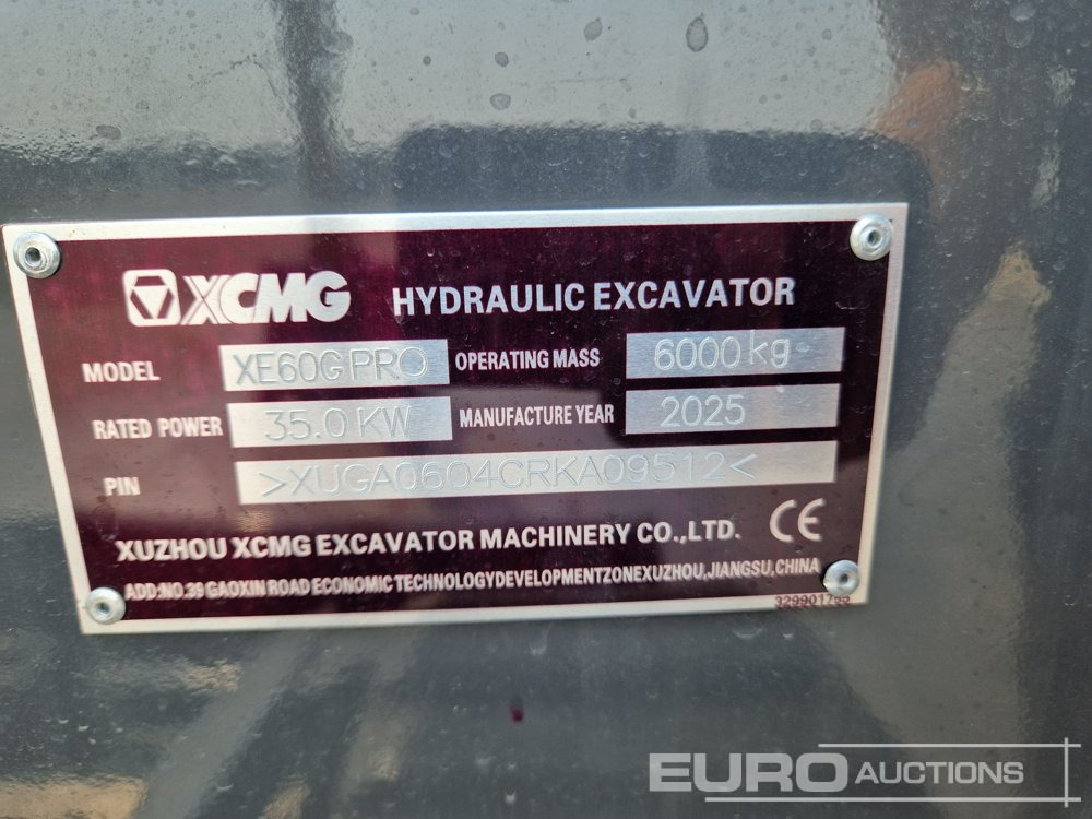 Mini pelle Unused 2025 XCMG XE60G PRO: photos 42