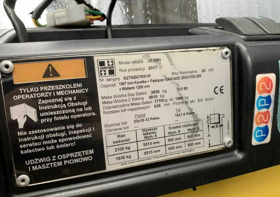 Hyster J3.0XN - Chariot élévateur électrique: photos 4 Hyster J3.0XN - Chariot élévateur électrique: photos 4