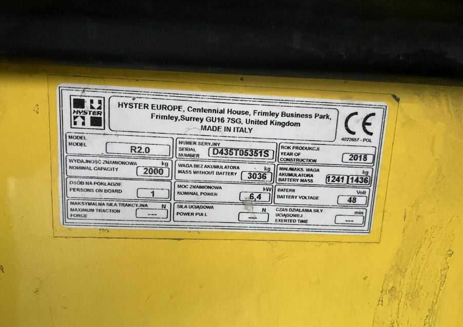 Chariot à mât rétractable Hyster R2.0: photos 7