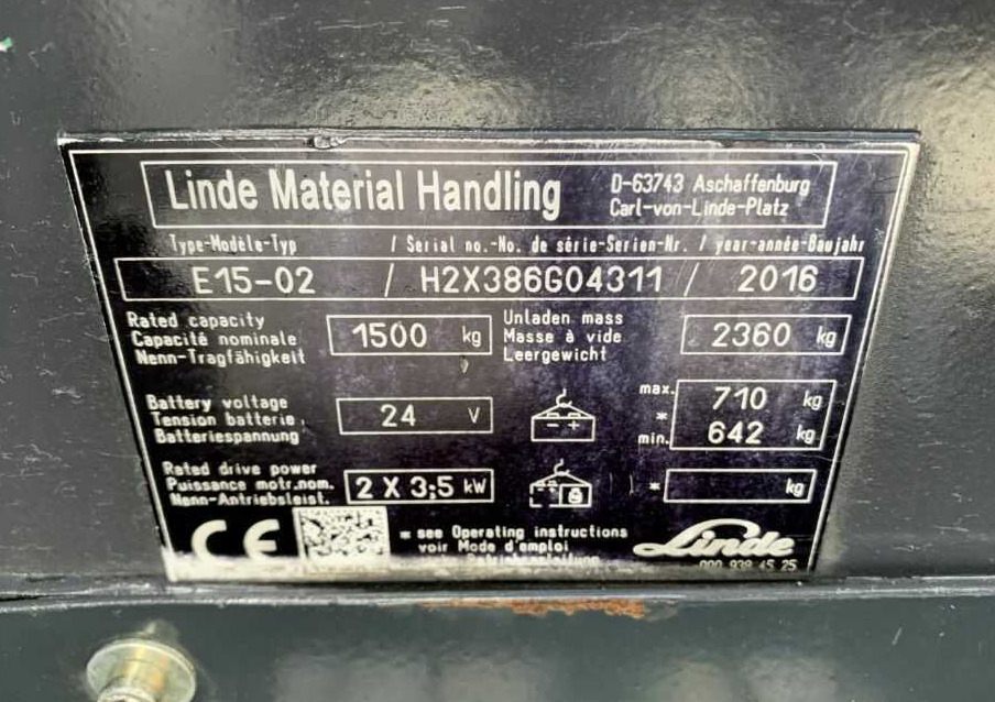 Linde E15-02 - Chariot élévateur électrique: photos 3 Linde E15-02 - Chariot élévateur électrique: photos 3