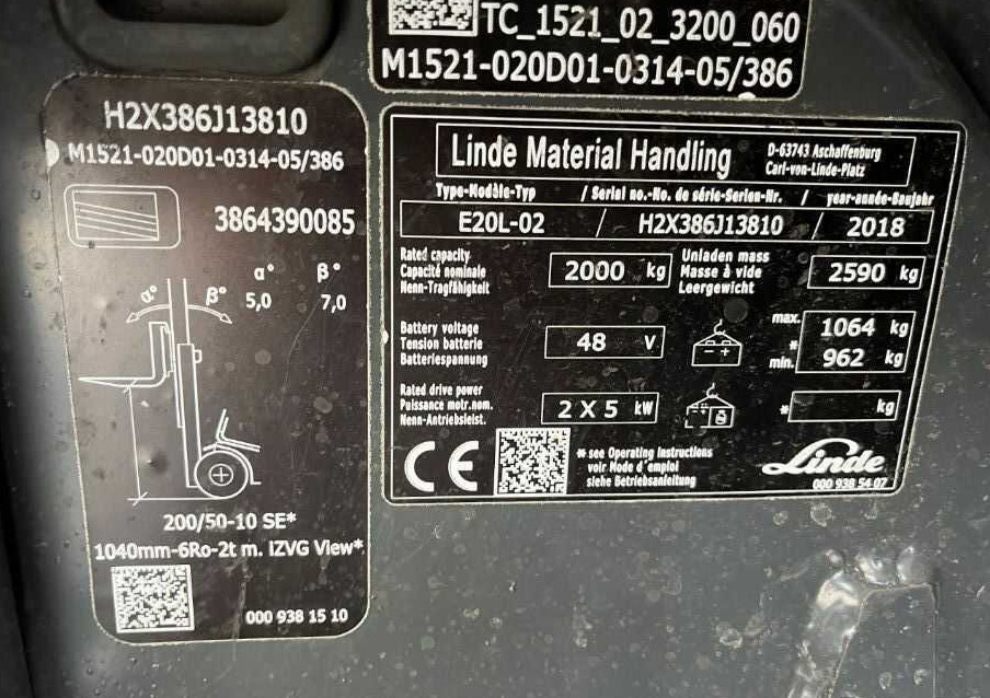 Linde E20L-02 - Chariot élévateur électrique: photos 4 Linde E20L-02 - Chariot élévateur électrique: photos 4