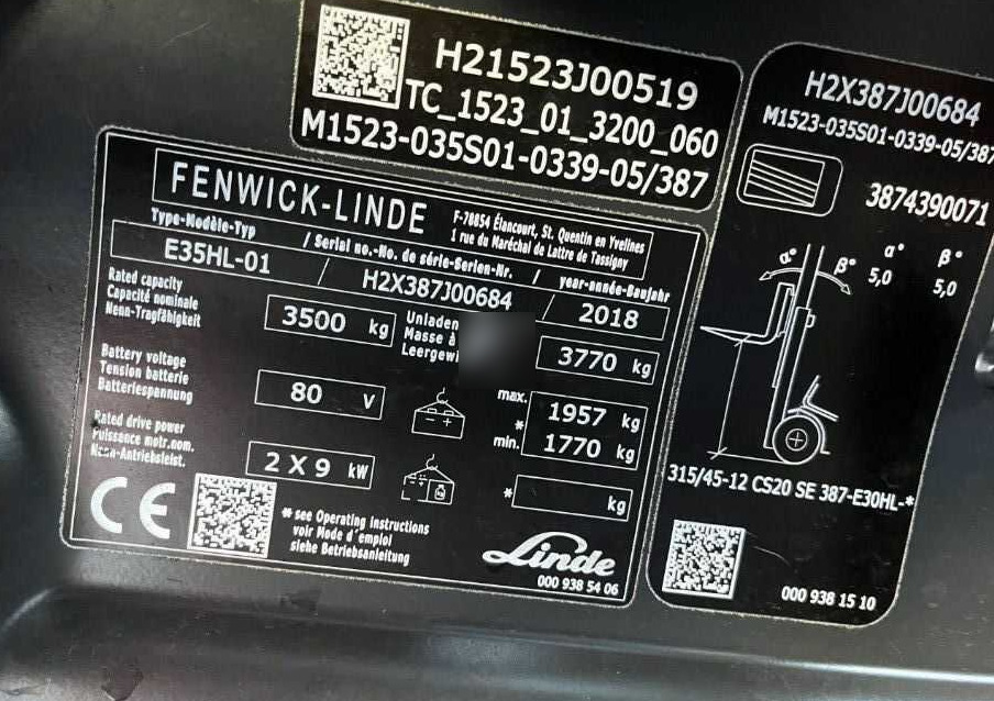 Linde E35HL-01 - Chariot élévateur électrique: photos 4 Linde E35HL-01 - Chariot élévateur électrique: photos 4