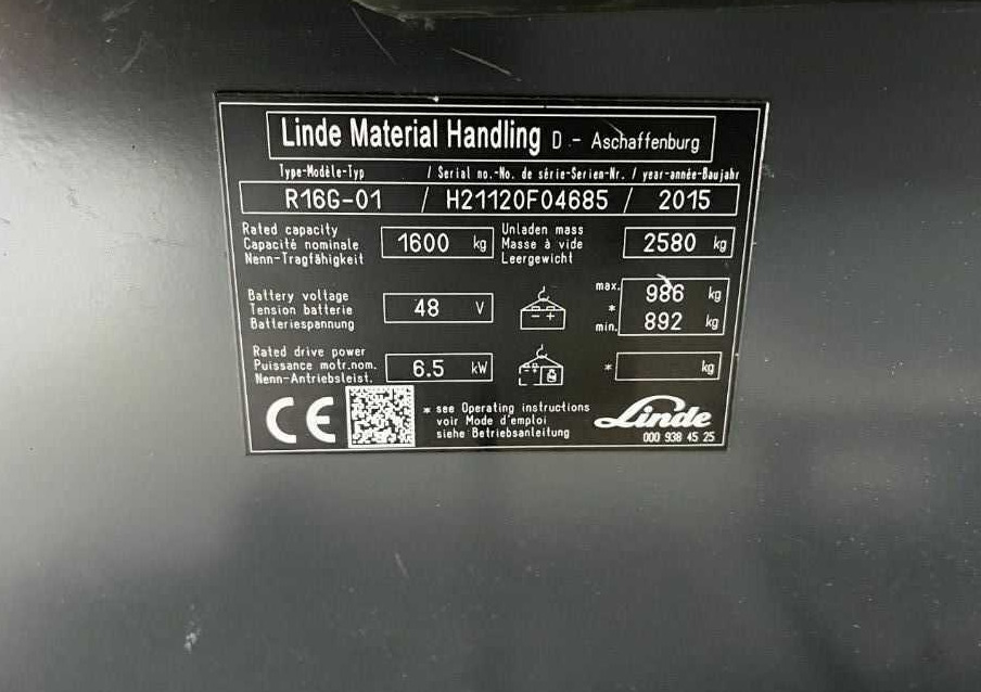 Linde R16G - Chariot à mât rétractable: photos 4 Linde R16G - Chariot à mât rétractable: photos 4