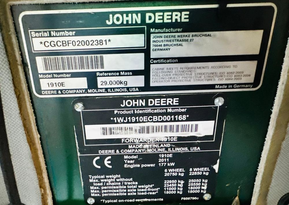 Porteur John Deere 1910E: photos 19 Porteur John Deere 1910E: photos 19