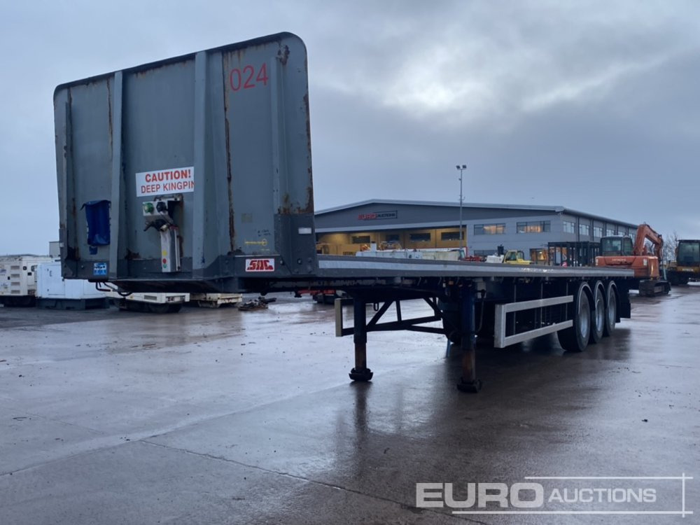 2013 SDC 45' Tri Axle Flat Trailer, Goal Post Sockets, Twist Locks, BPW Axles - Semi-remorque plateau: photos 1 2013 SDC 45' Tri Axle Flat Trailer, Goal Post Sockets, Twist Locks, BPW Axles - Semi-remorque plateau: photos 1