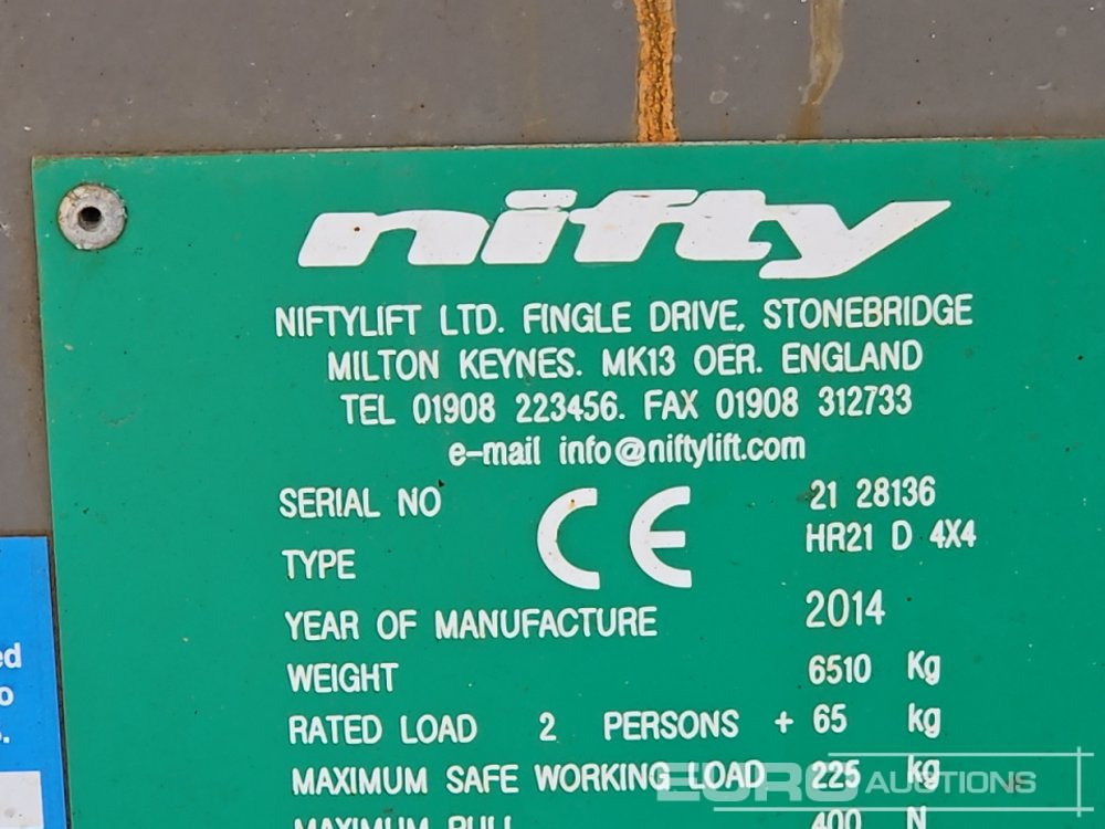 Nacelle 2014 Niftylift HR21D: photos 38 Nacelle 2014 Niftylift HR21D: photos 38