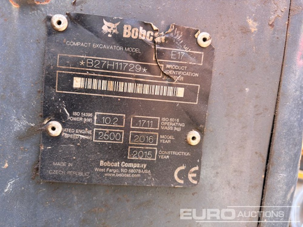 2015 Bobcat E17 - Mini pelle: photos 3 2015 Bobcat E17 - Mini pelle: photos 3