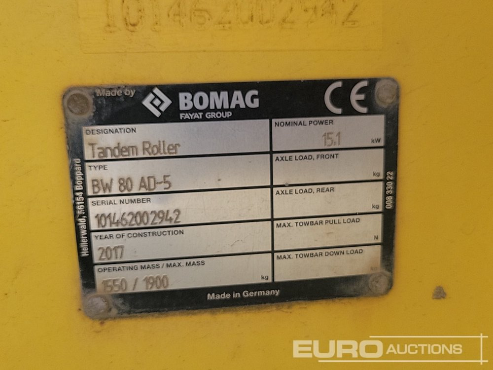 Rouleau compresseur 2017 Bomag BW80AD-5: photos 29