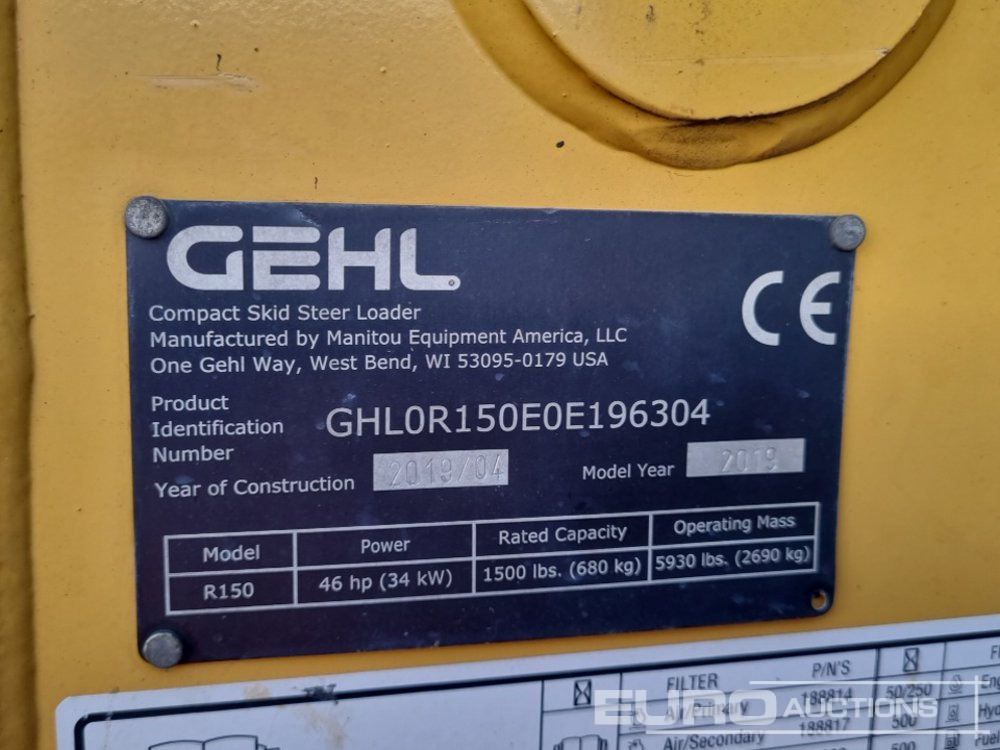 Mini chargeuse 2019 Gehl R150: photos 40 Mini chargeuse 2019 Gehl R150: photos 40