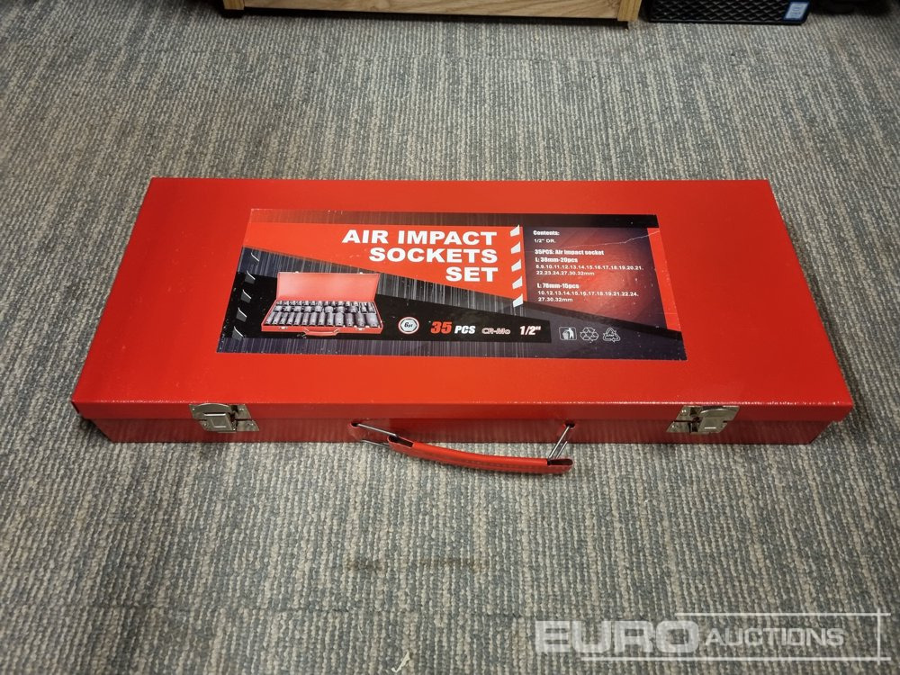 Unused 35 Piece 1/2" Drive Air Impact Socket Set, Steel Case - Équipement de garage: photos 4 Unused 35 Piece 1/2" Drive Air Impact Socket Set, Steel Case - Équipement de garage: photos 4