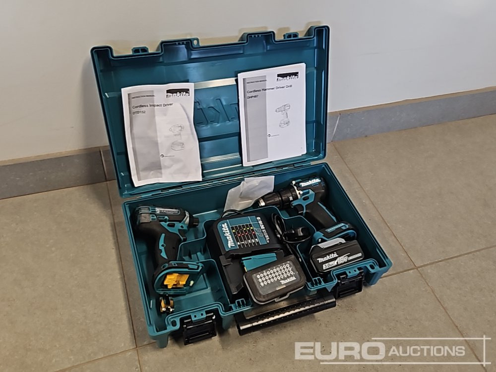 Unused Makita DHP453 18V LXT Combi Dril, Makita DTD152 18V LXT Impact Driver, Battery, Charger, Bit Set - Équipement de garage: photos 1 Unused Makita DHP453 18V LXT Combi Dril, Makita DTD152 18V LXT Impact Driver, Battery, Charger, Bit Set - Équipement de garage: photos 1