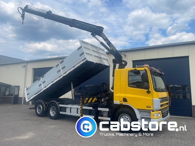 DAF CF 75.310 FAN 6x2 Euro 5 - MANUAL - Bouwjaar 2008 - Kipper - Palfinger PK 15002 Performance - Km 550.899 - Good condition! - Camion grue: photos 1 DAF CF 75.310 FAN 6x2 Euro 5 - MANUAL - Bouwjaar 2008 - Kipper - Palfinger PK 15002 Performance - Km 550.899 - Good condition! - Camion grue: photos 1