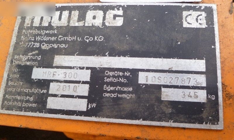 Epareuse TANDEM MULAG MKF 600 + MRM/MRF 300: photos 10 Epareuse TANDEM MULAG MKF 600 + MRM/MRF 300: photos 10