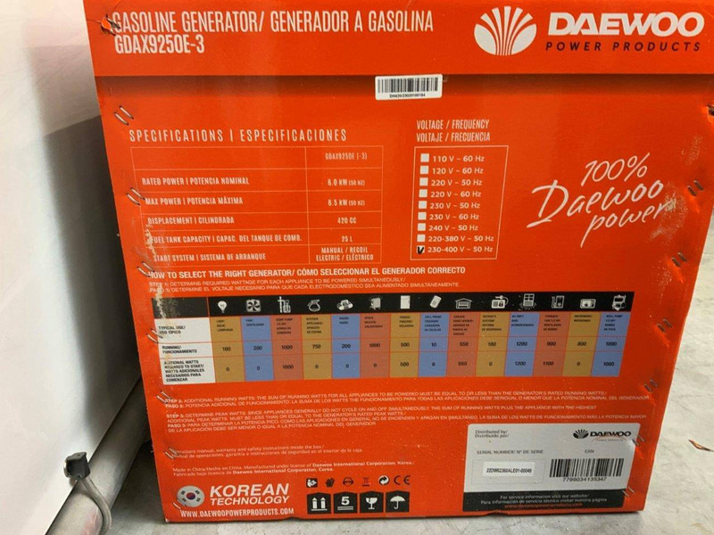 Daewoo GDAX9250E-3 - Groupe électrogène: photos 5 Daewoo GDAX9250E-3 - Groupe électrogène: photos 5