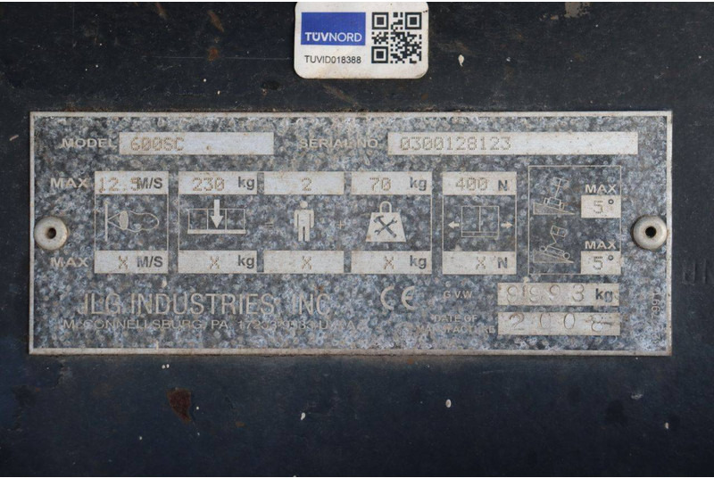 Nacelle télescopique JLG 600SC: photos 13