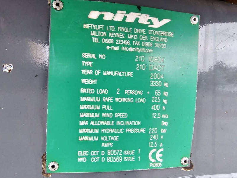 Remorque Niftylift 210: photos 13