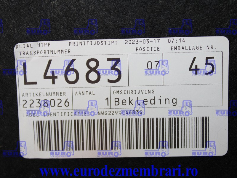 ELEMENT INTERIOR CABINA DAF XF XG 2238026 - Cabine et intérieur pour Camion: photos 3 ELEMENT INTERIOR CABINA DAF XF XG 2238026 - Cabine et intérieur pour Camion: photos 3